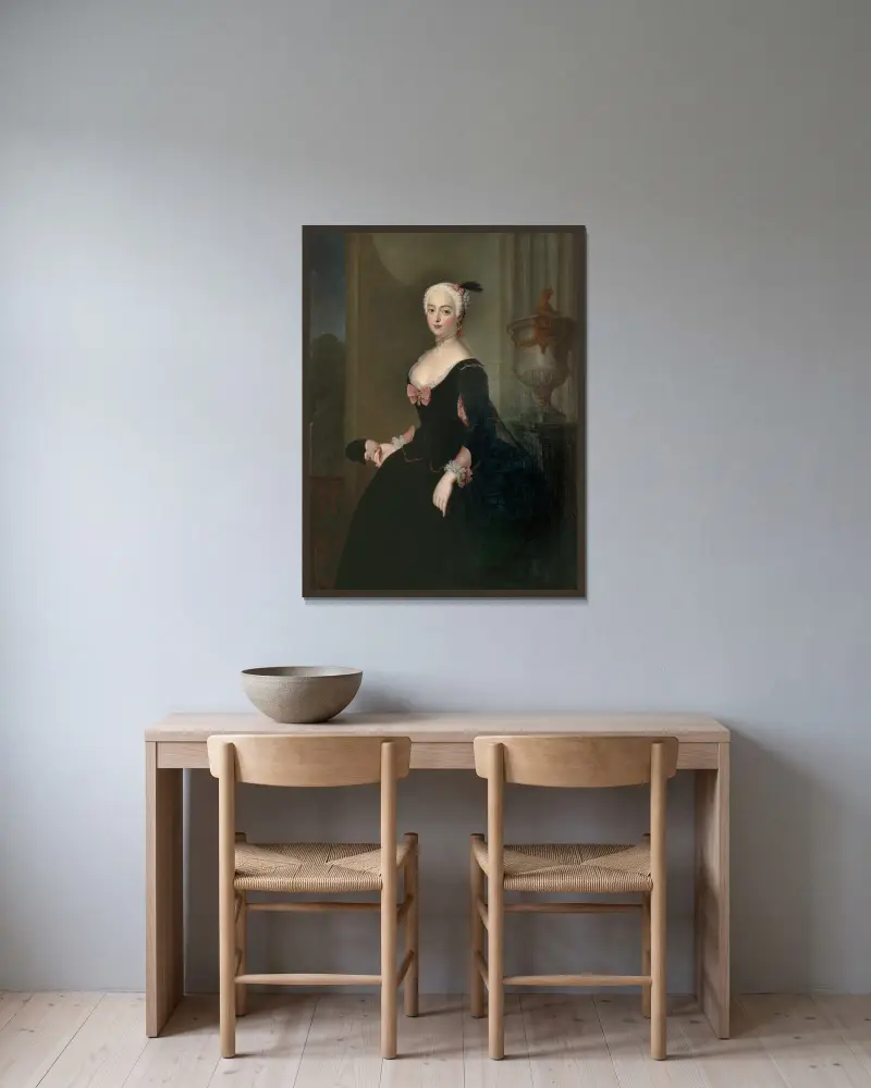 Anna Elisabet von der Schulenburg von Antoine Pesne gerahmt an einer Wand