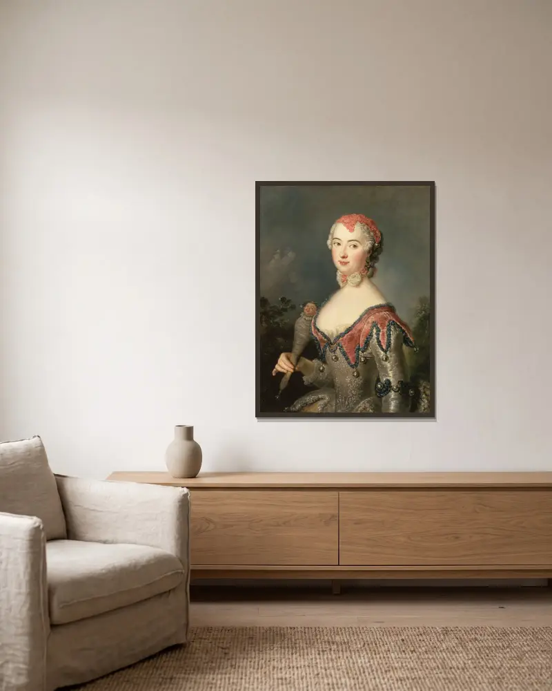Charlotta Fredrika Sparre av Antoine Pesne inramad på en vägg