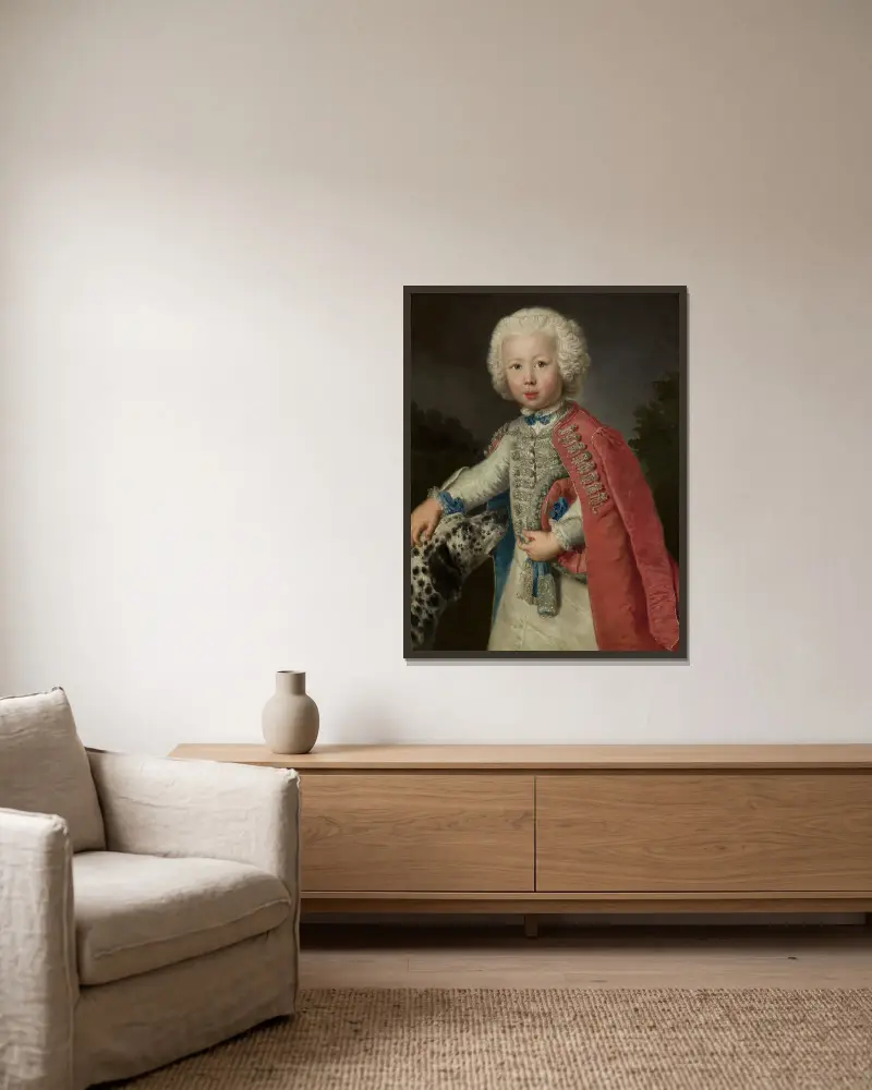 Portrait of a boy av Antoine Pesne inramad på en vägg