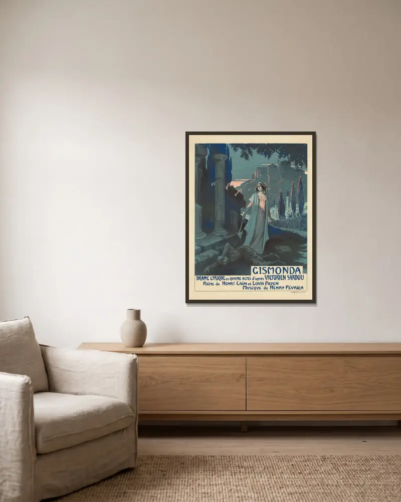 Gismonda, 1919 – nr 2, Georges Antoine Rochegrosse w ramie na ścianie
