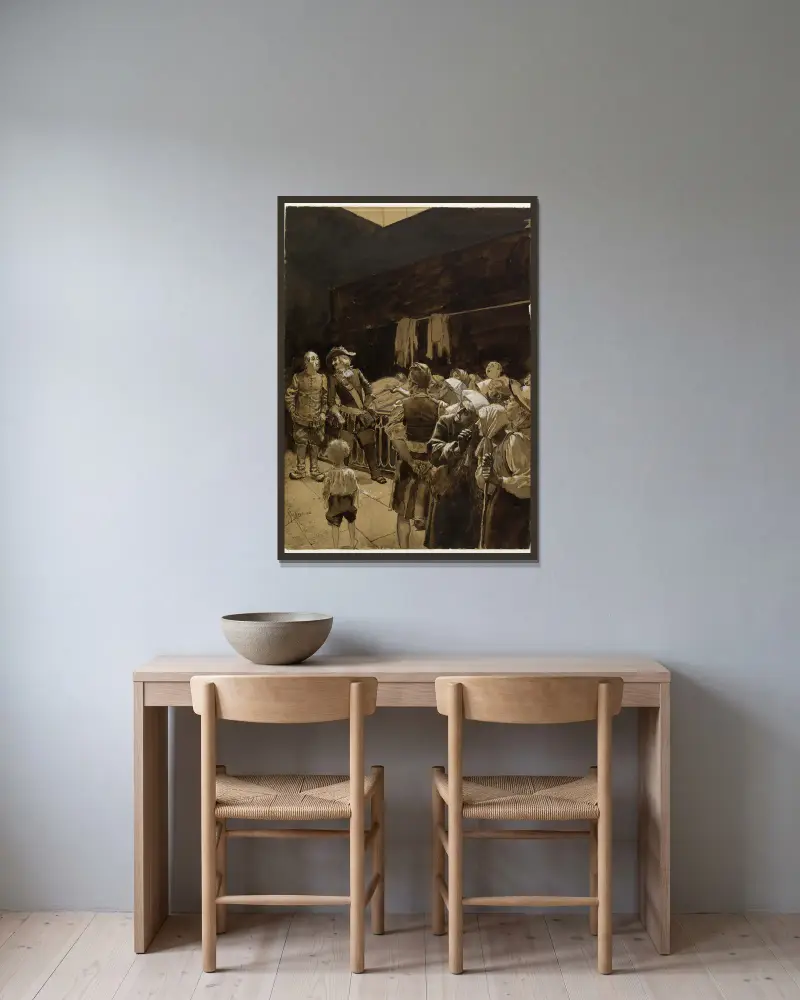 La morgue, Georges Antoine Rochegrosse v rámu na stěně