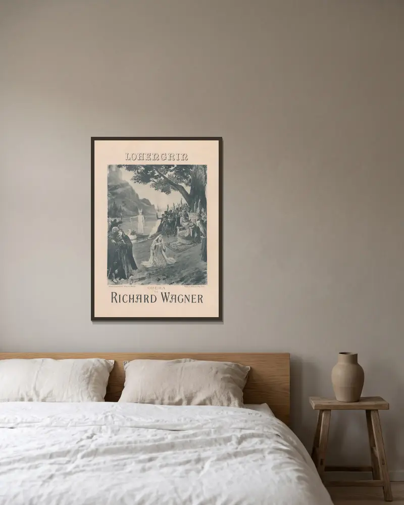 Lohengrin opéra de Richard Wagner av Georges Antoine Rochegrosse inramad på en vägg