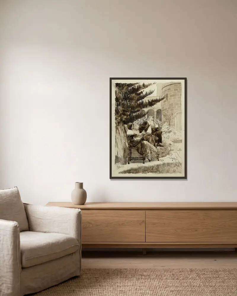 Schumacker und Ethel von Georges Antoine Rochegrosse gerahmt an einer Wand