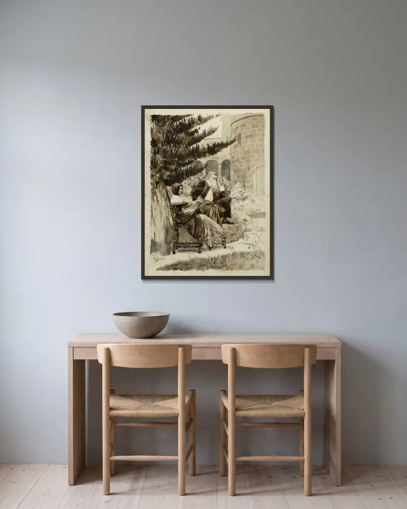 Schumacker und Ethel von Georges Antoine Rochegrosse gerahmt an einer Wand