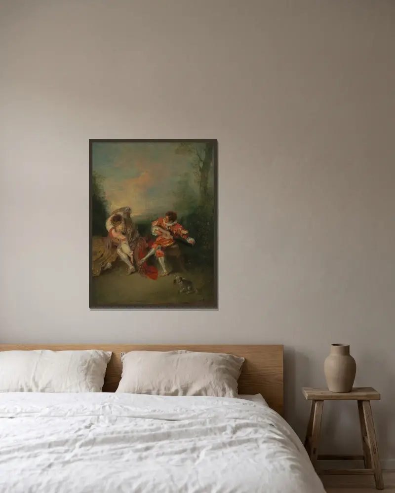 Niespodzianka, Jean-Antoine Watteau w ramie na ścianie
