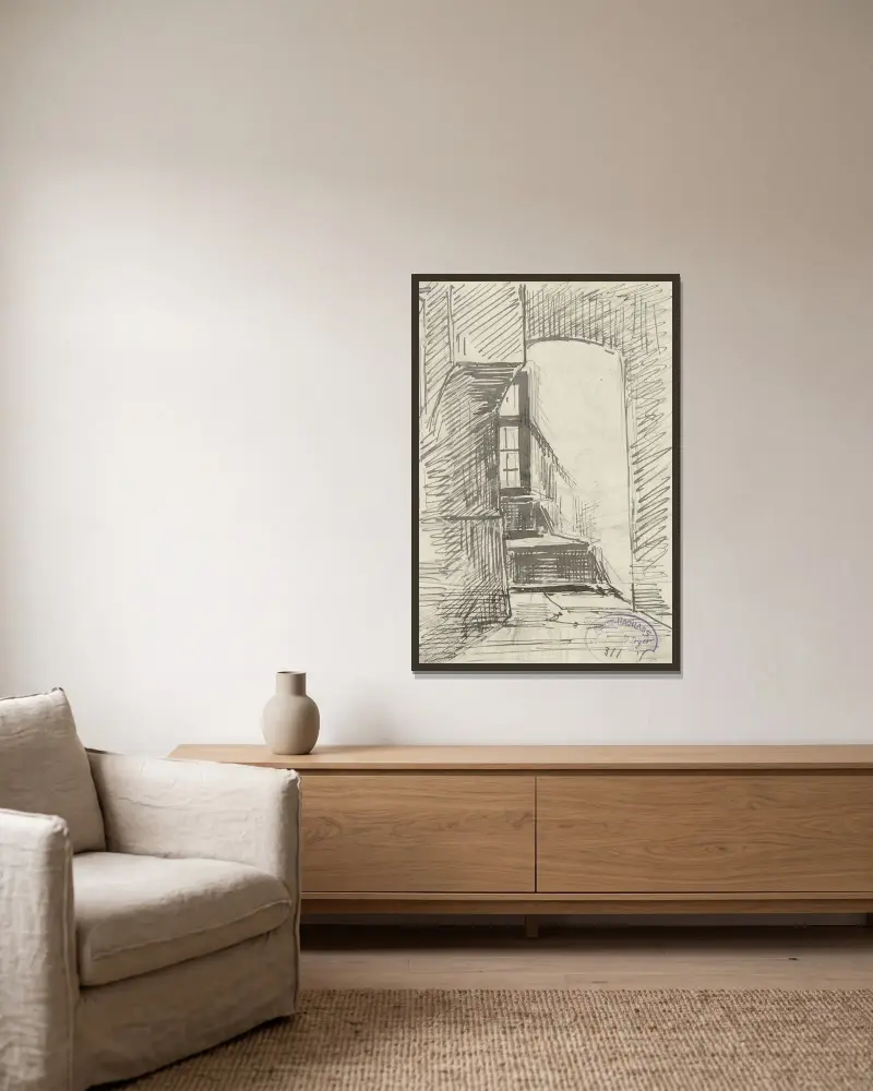 Bucht von Anton Burger gerahmt an einer Wand