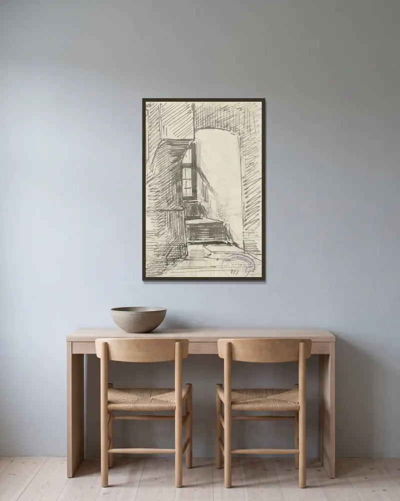 Bucht von Anton Burger gerahmt an einer Wand