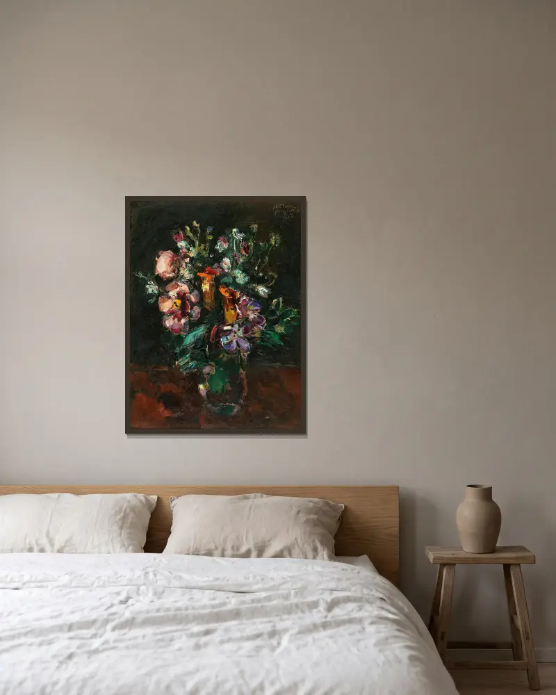 Bouquet of flowers av Anton Faistauer inramad på en vägg