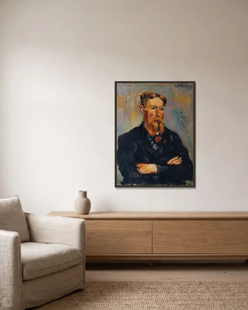 Portret malarza Georga Christiana Andersena, Anton Faistauer w ramie na ścianie