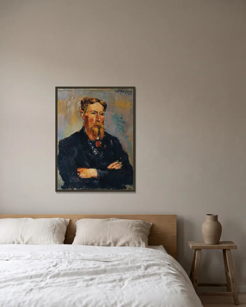 Portret malarza Georga Christiana Andersena, Anton Faistauer w ramie na ścianie