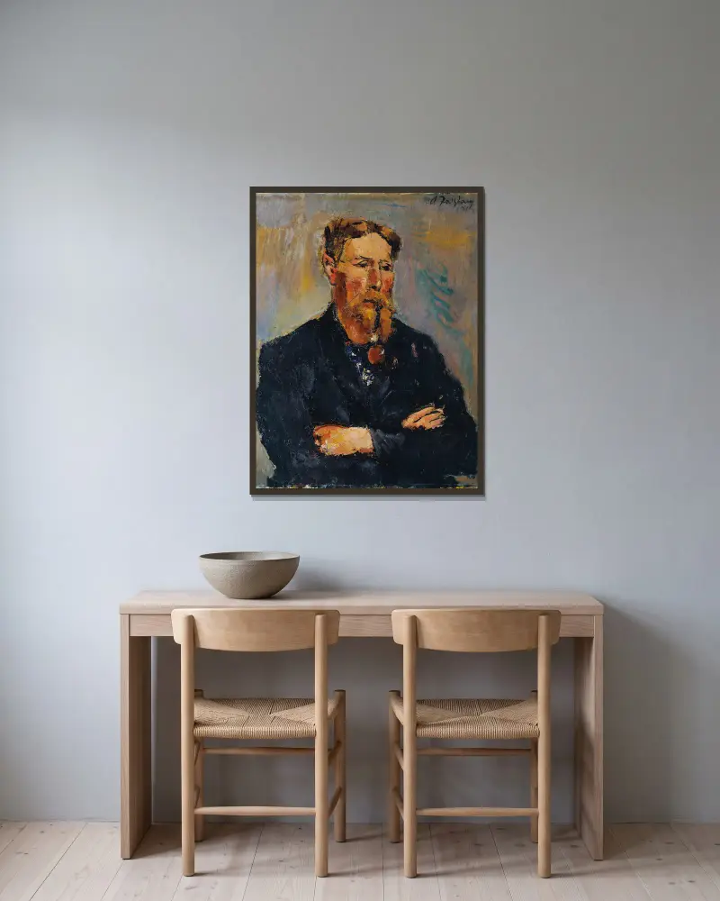 Portret malarza Georga Christiana Andersena, Anton Faistauer w ramie na ścianie