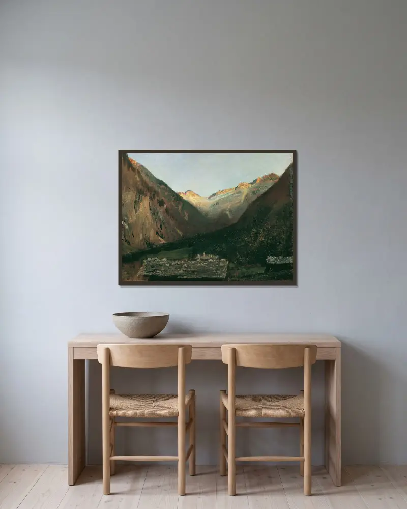 Abend in der Prossau bei Gastein av Anton Romako inramad på en vägg