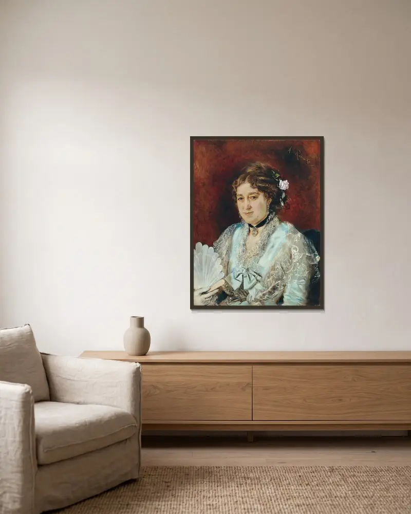 Babette Tapezierer von Anton Romako gerahmt an einer Wand