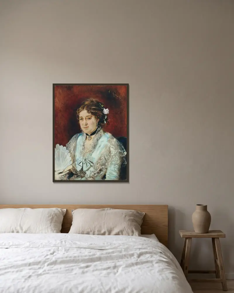 Babette Tapezierer von Anton Romako gerahmt an einer Wand