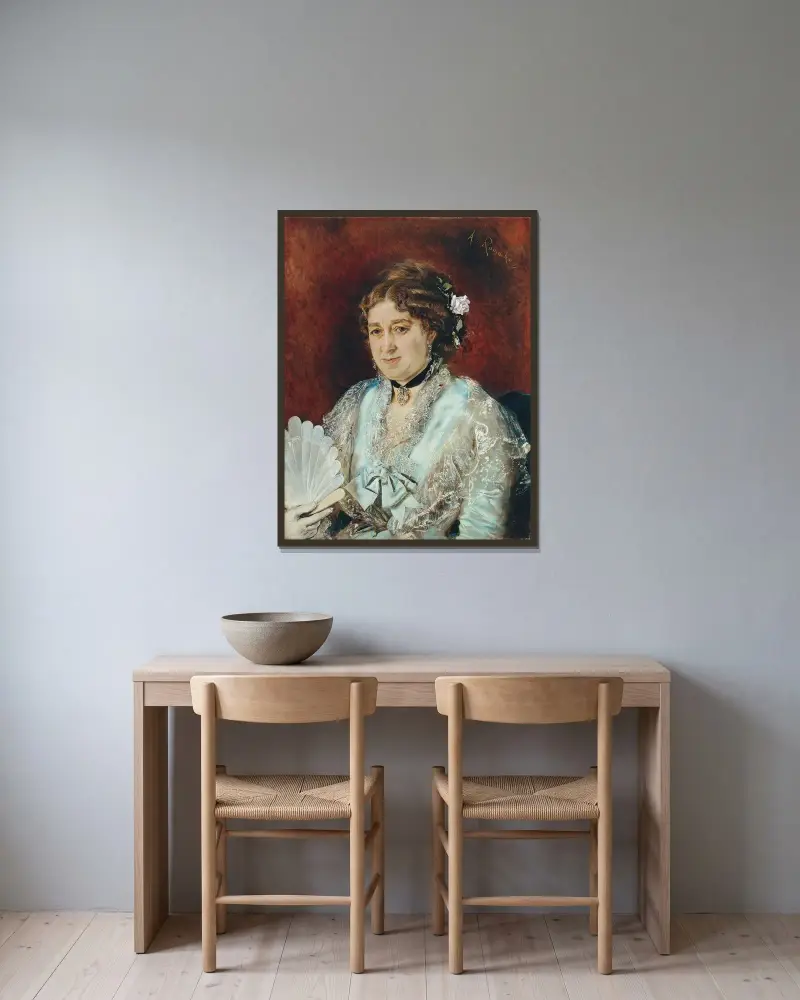 Babette Tapezierer von Anton Romako gerahmt an einer Wand