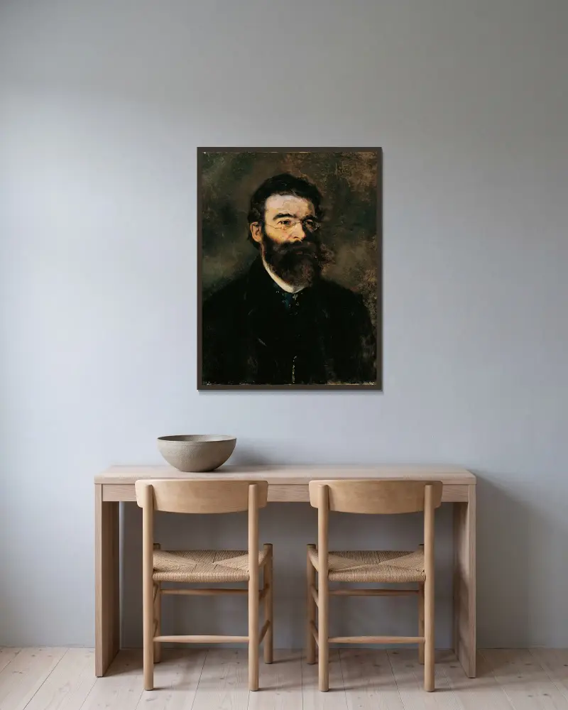 Der Internist Professor Samuel Stern von Anton Romako gerahmt an einer Wand