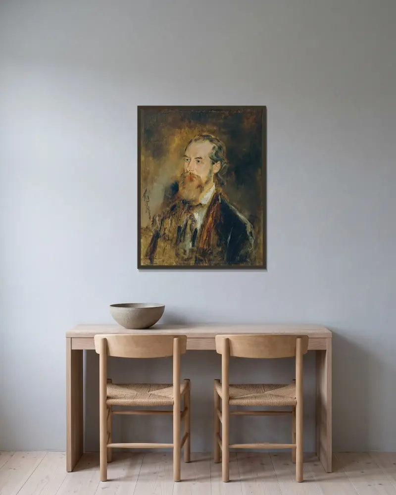Djurmålaren Karl Reichert av Anton Romako inramad på en vägg