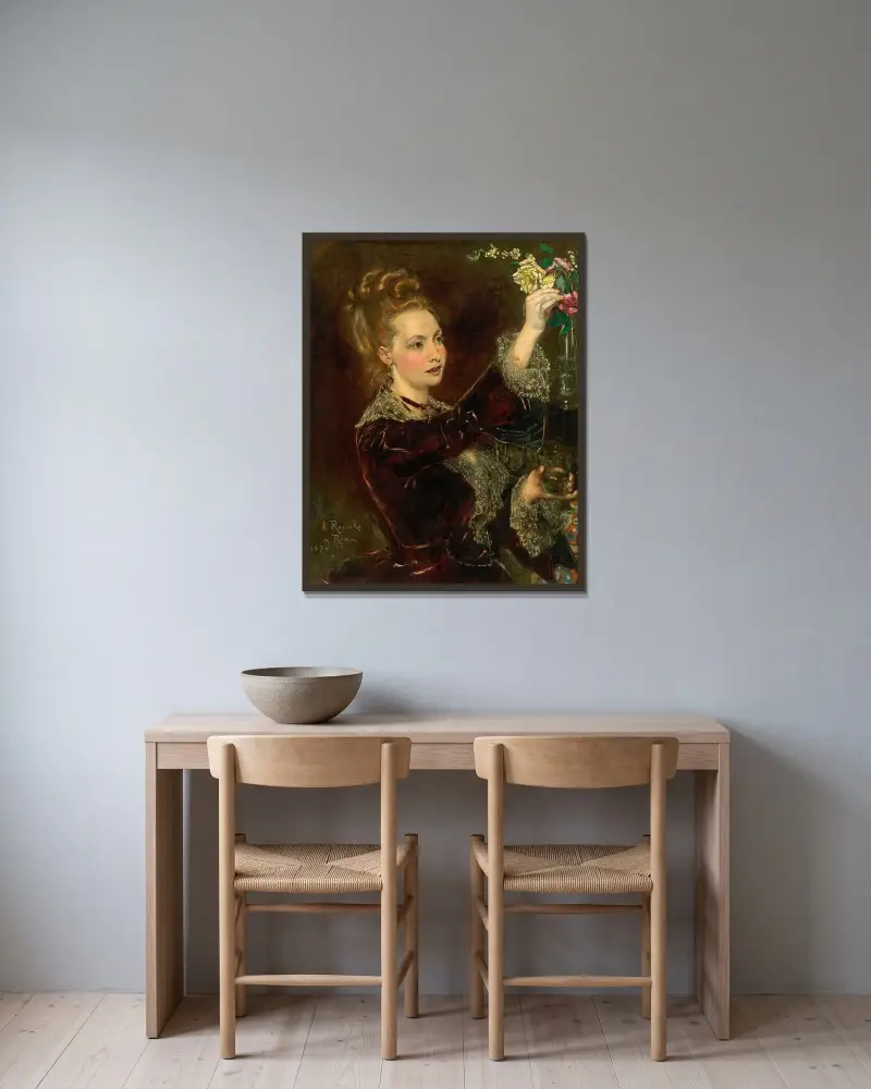 Elisabeth von Nast-Kolb, geb. Hardegg av Anton Romako inramad på en vägg