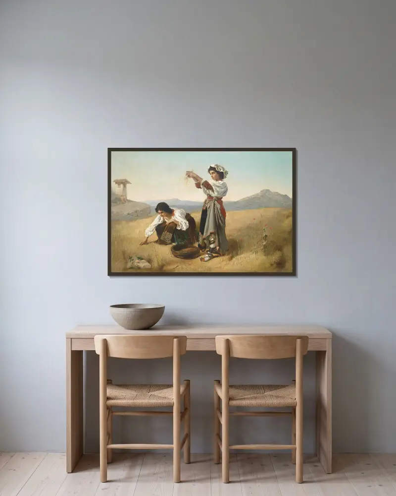 Nach der Ernte von Anton Romako gerahmt an einer Wand