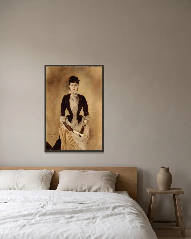 Portrait Of Isabella Reisser av Anton Romako inramad på en vägg