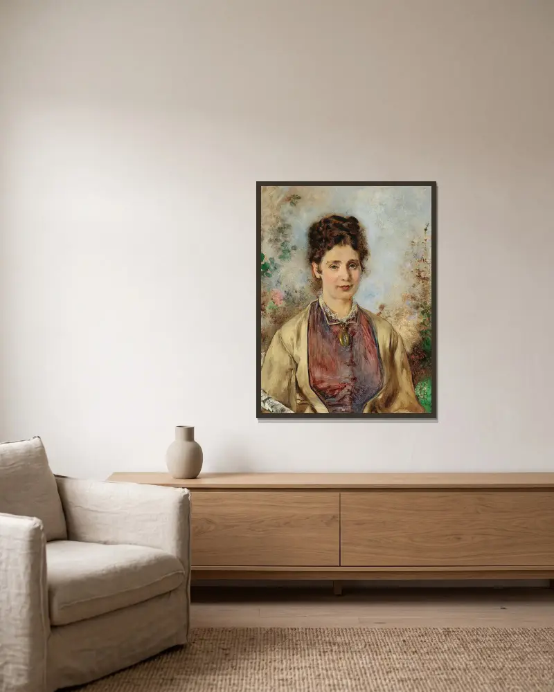 Porträt Bücher Therese von Anton Romako gerahmt an einer Wand