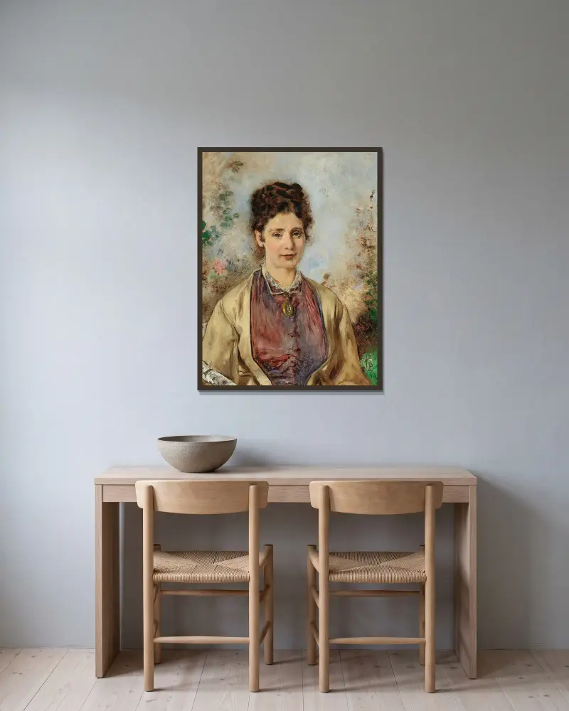 Porträt Bücher Therese von Anton Romako gerahmt an einer Wand