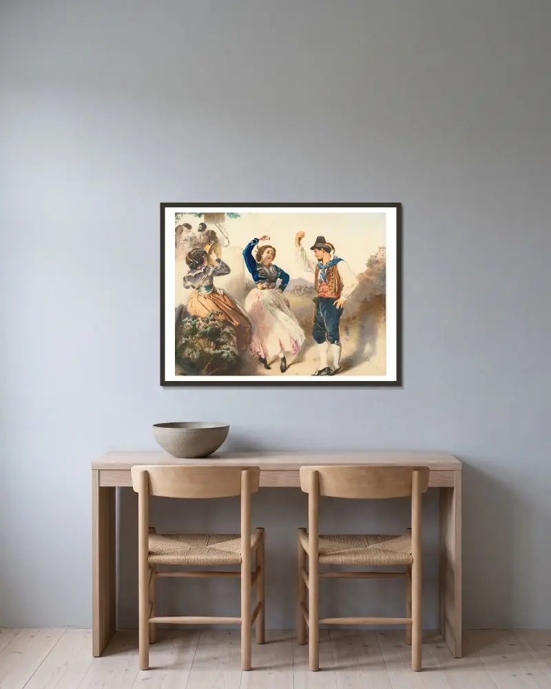 Tarantella von Anton Romako gerahmt an einer Wand