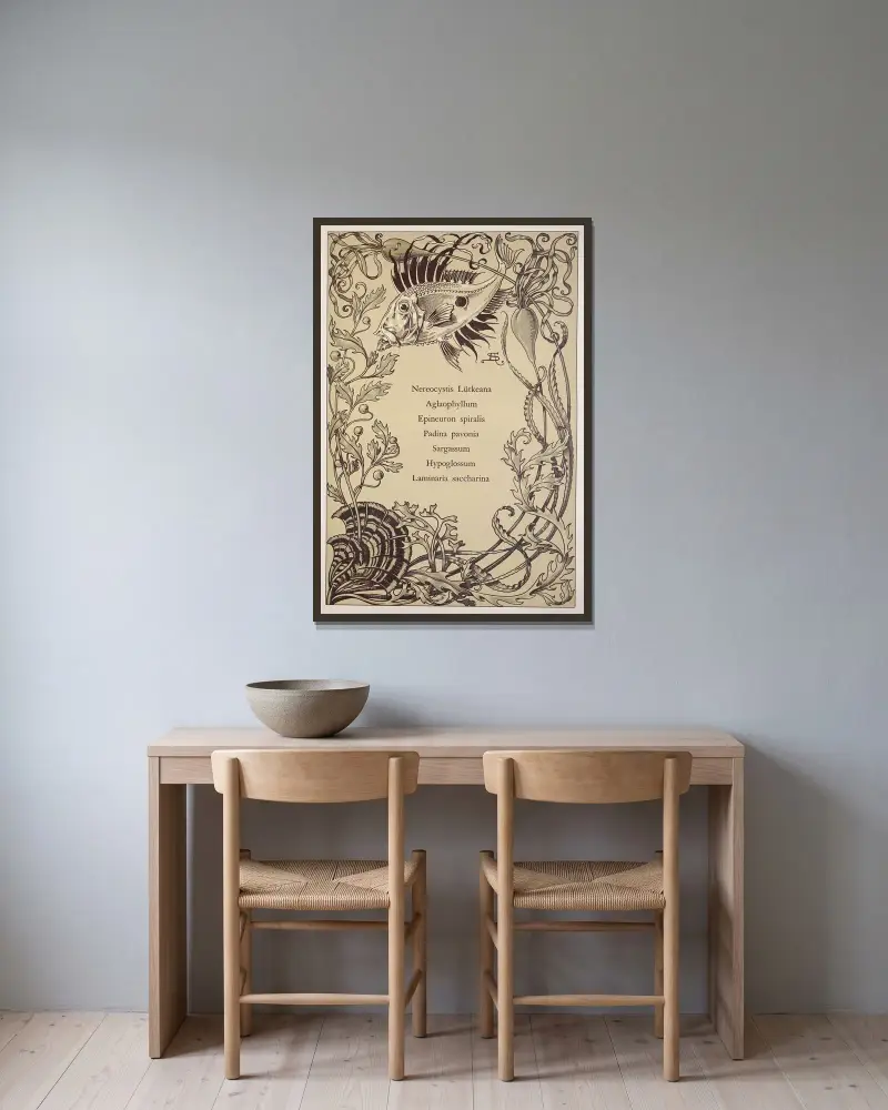 Die Pflanze in Kunst und Gewerbe Pl.034 av Anton Seder inramad på en vägg