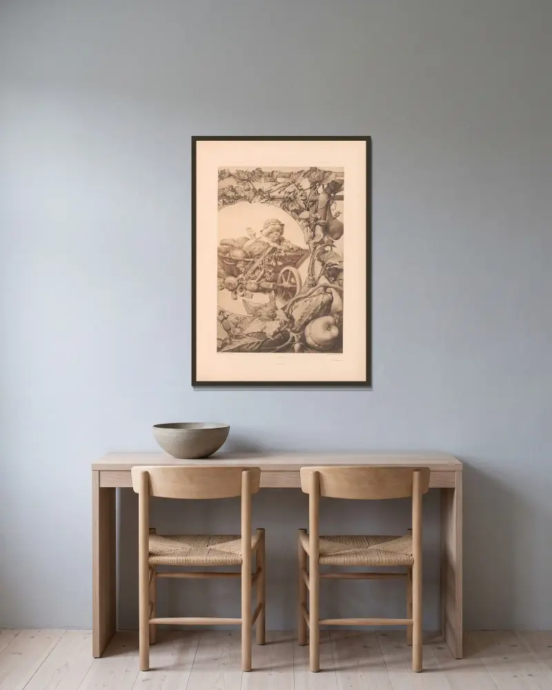 Växten i konst och slöjd (Die Pflanze in Kunst und Gewerbe) Pl. 123 av Anton Seder inramad på en vägg