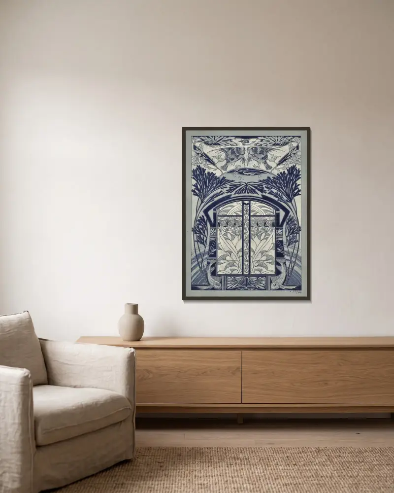Moderne Malereien Pl. 05 von Anton Seder gerahmt an einer Wand