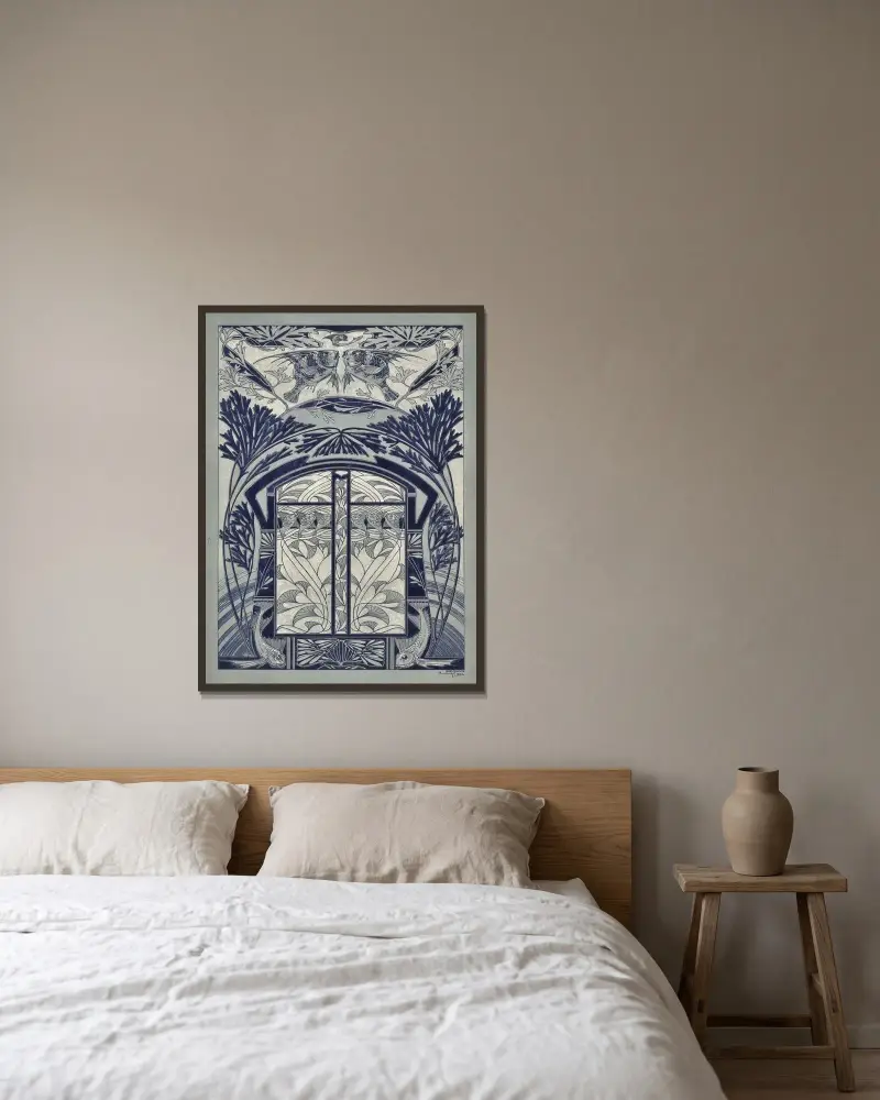 Moderne Malereien Pl. 05 von Anton Seder gerahmt an einer Wand