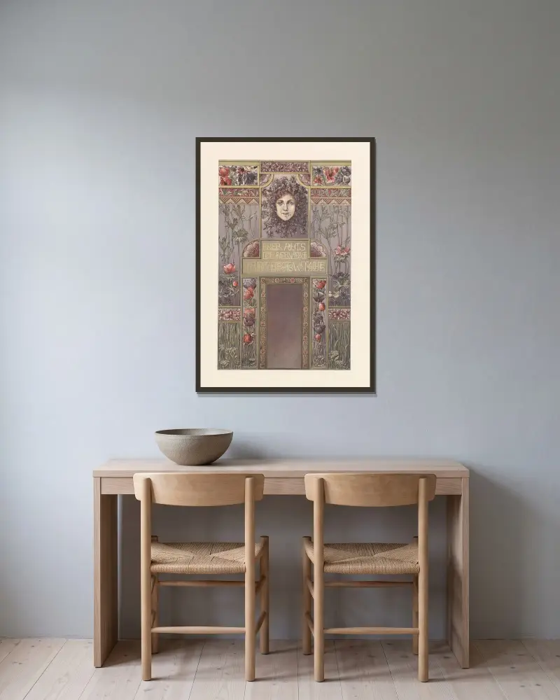 Naturalistische Decorationsmalereien Pl.1 av Anton Seder inramad på en vägg