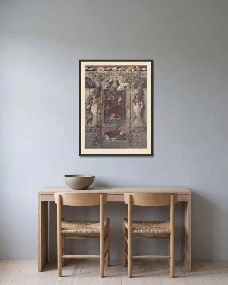 Naturalistische Decorationsmalereien Pl.2 av Anton Seder inramad på en vägg