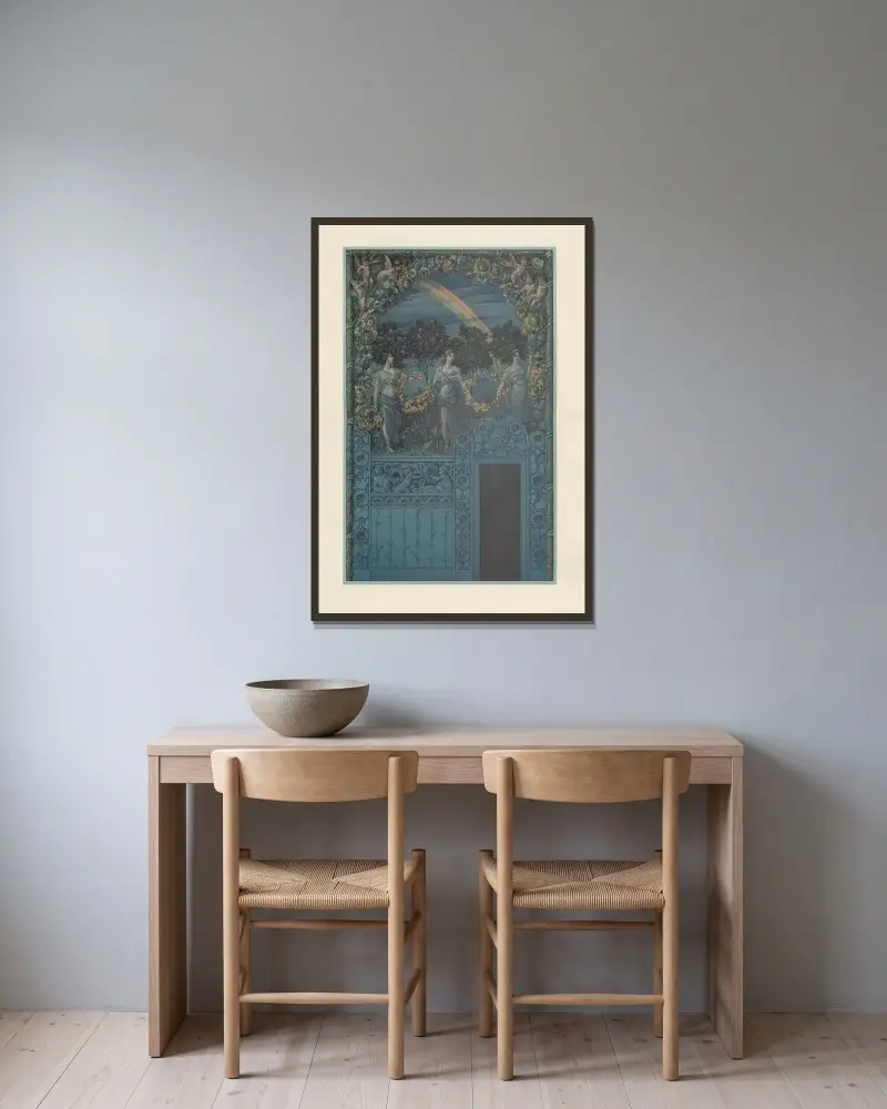 Naturalistische Decorationsmalereien Pl.6 av Anton Seder inramad på en vägg