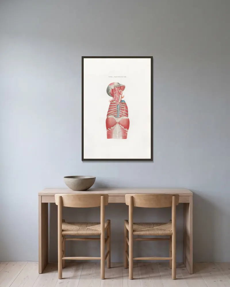Anatomia Universale Pl. 49 von Antonio Serantoni gerahmt an einer Wand