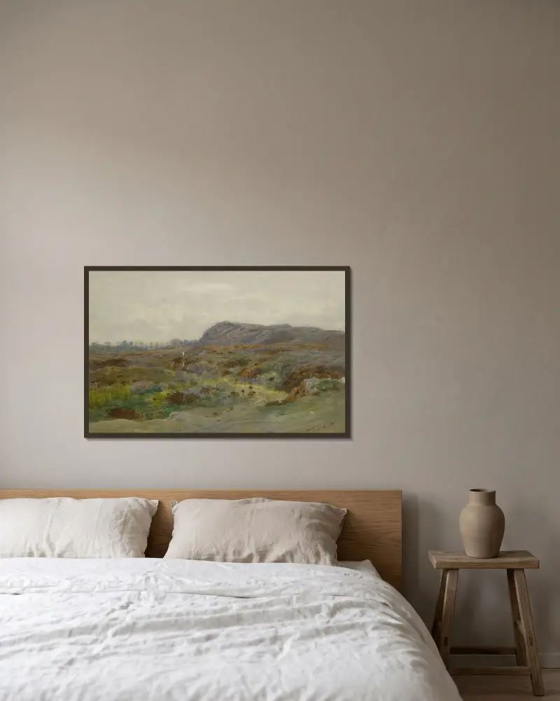 Moorland Landscape av Archibald Thorburn inramad på en vägg