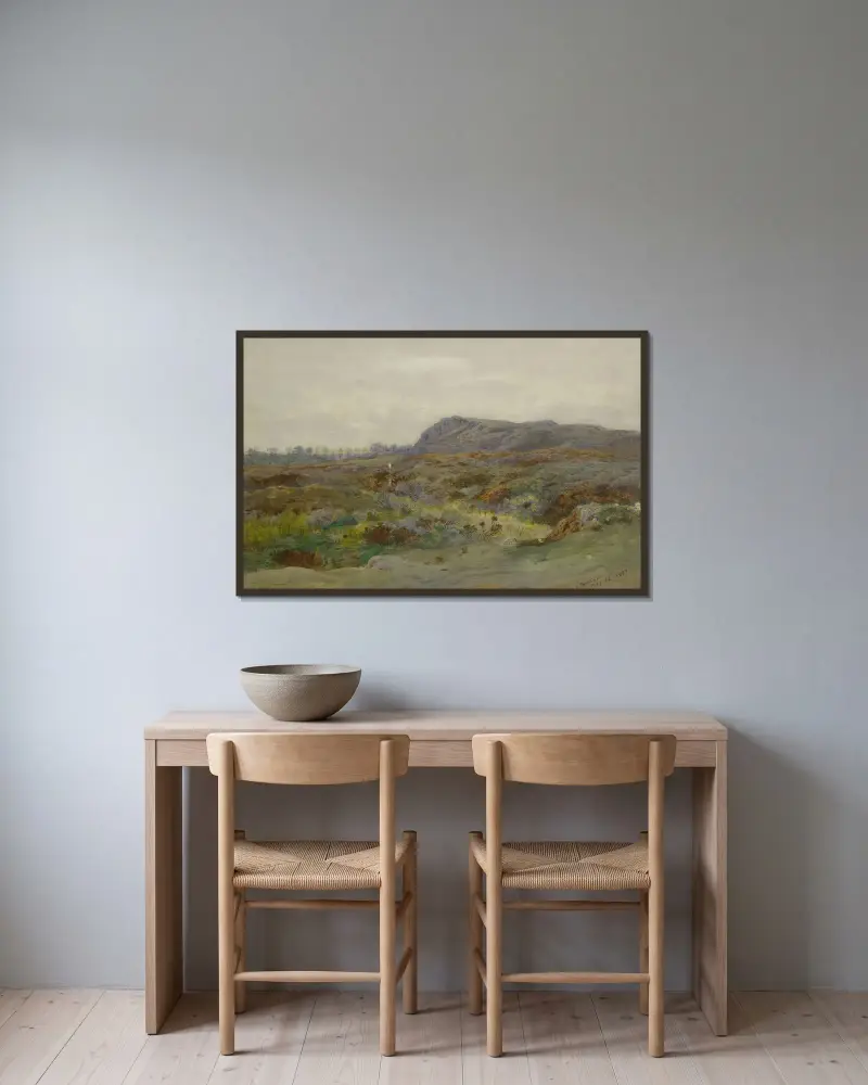 Moorland Landscape av Archibald Thorburn inramad på en vägg