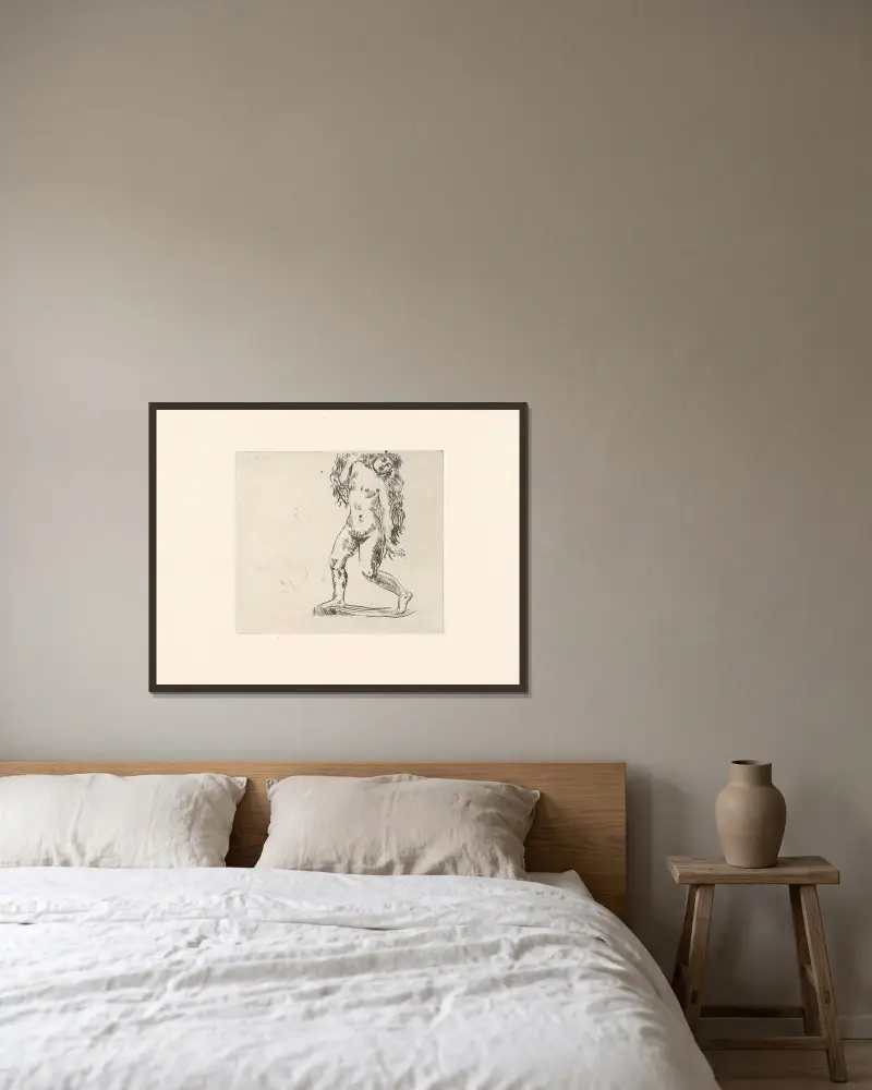 Bacchantin von Aristide Maillol gerahmt an einer Wand