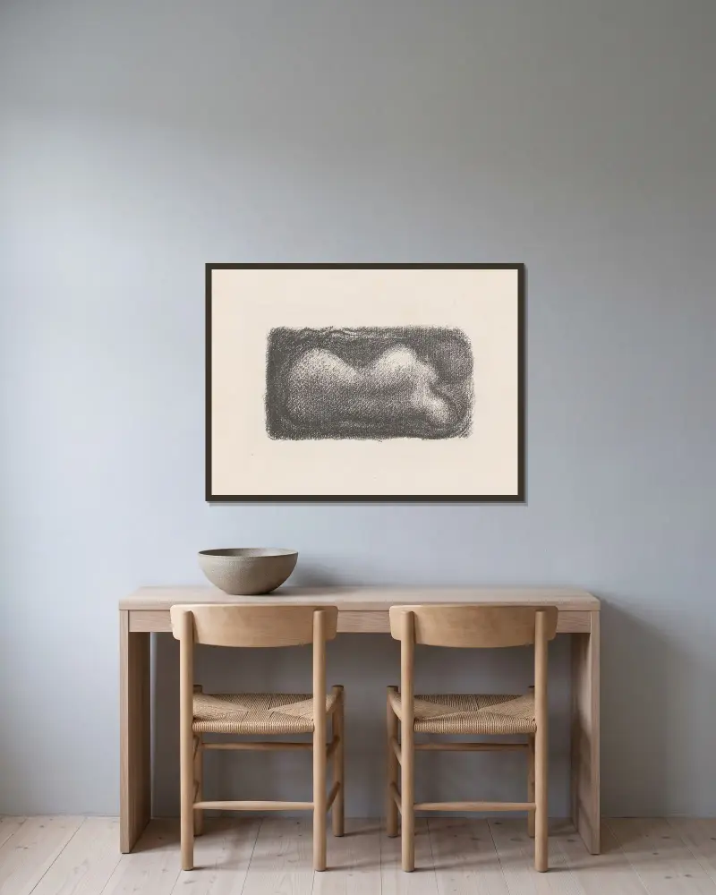 Belle Chair av Aristide Maillol inramad på en vägg