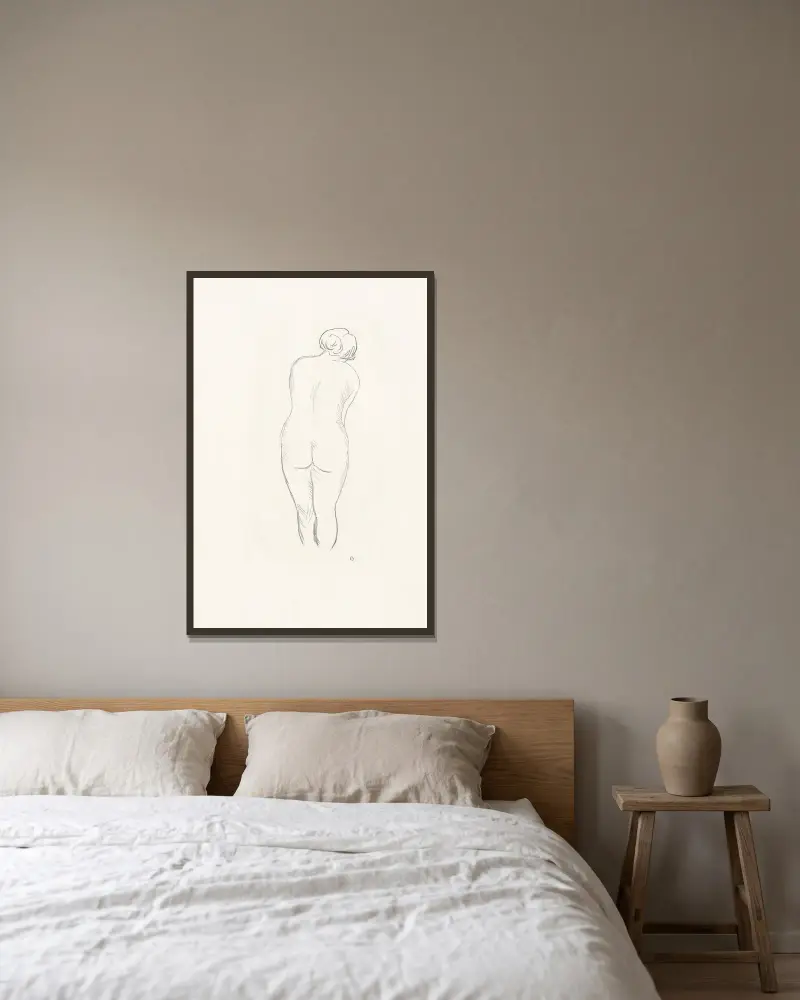 Femme nue de dos, 1927 – nr 2 av Aristide Maillol inramad på en vägg