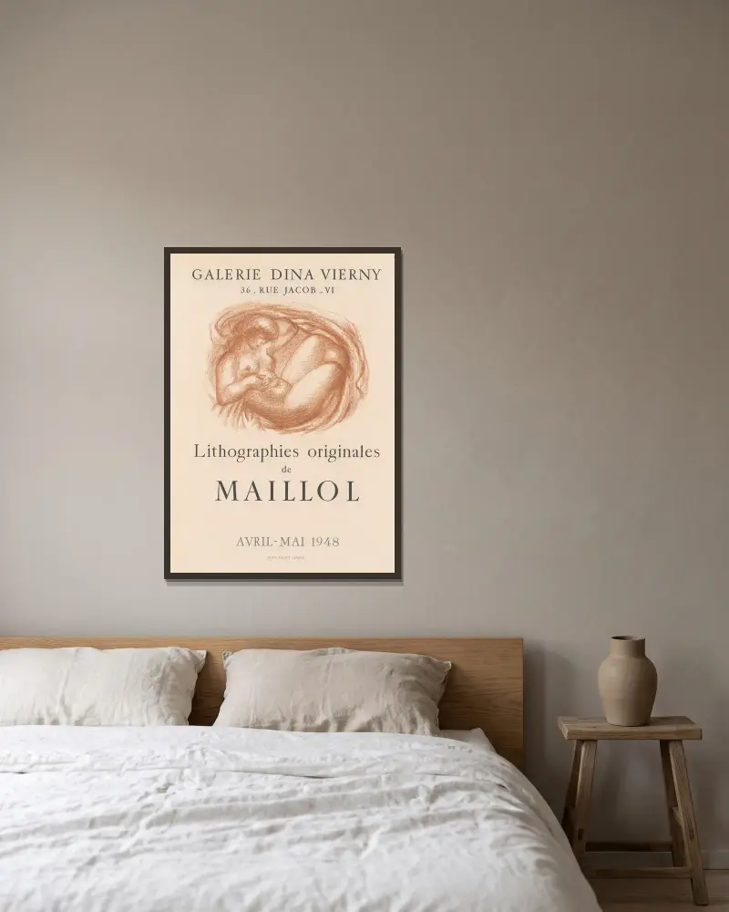 Lithographies originales de Maillol – avril-mai 1948 av Aristide Maillol inramad på en vägg