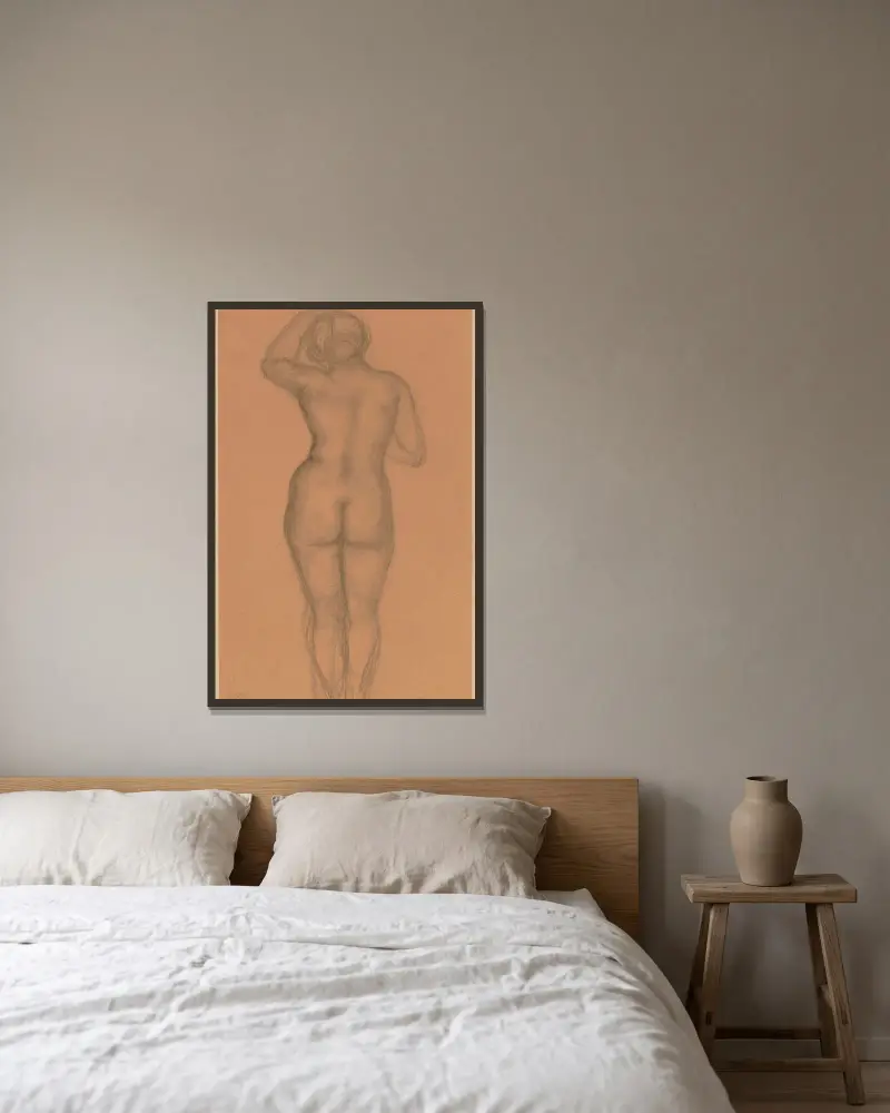 Akt von hinten gesehen von Aristide Maillol gerahmt an einer Wand