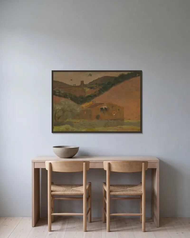 Paysage à Banyuls av Aristide Maillol inramad på en vägg