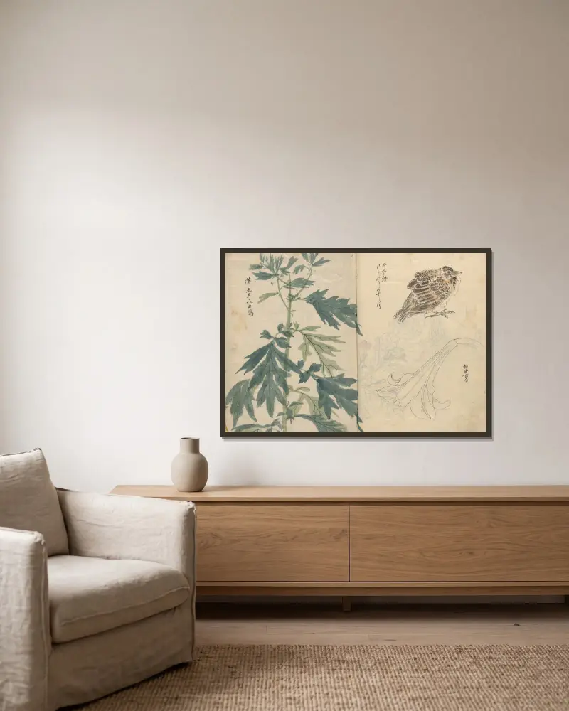 Sketchbook Pl.070 av Ariyoshi Kondo inramad på en vägg