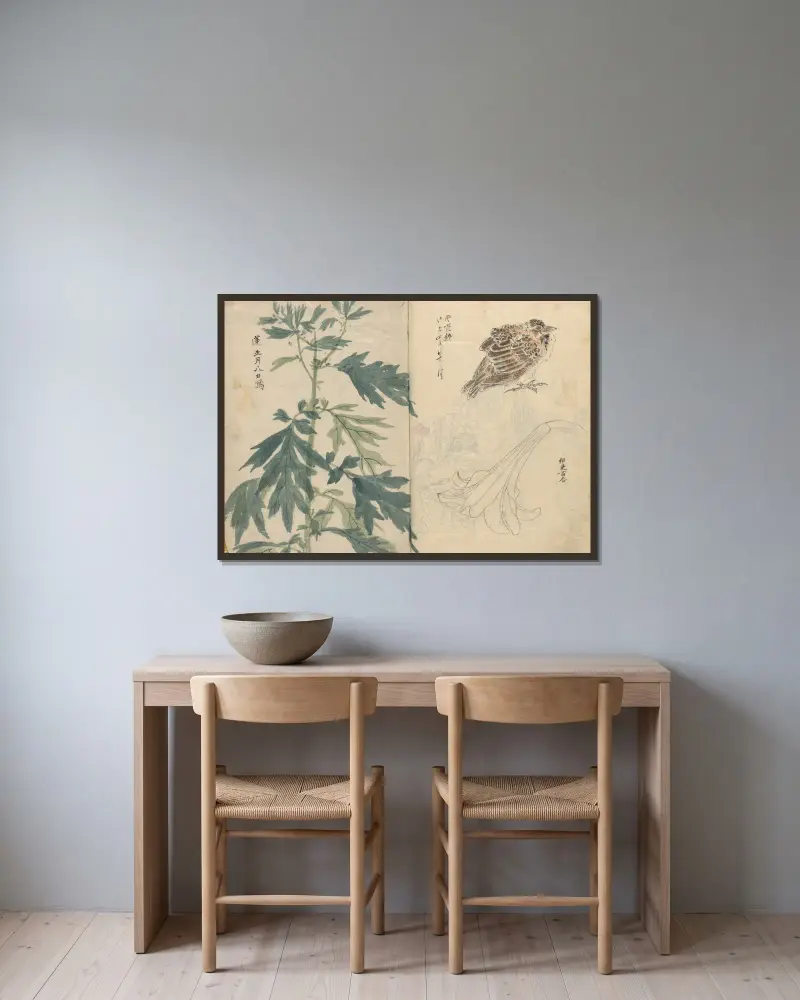 Sketchbook Pl.070 av Ariyoshi Kondo inramad på en vägg