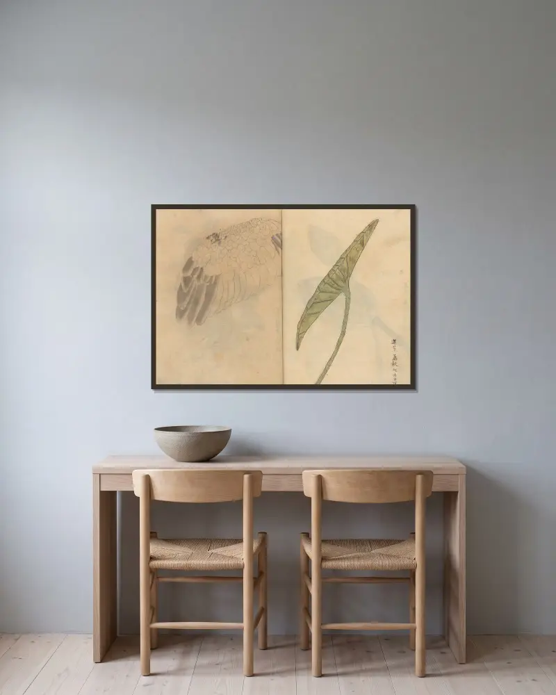 Sketchbook Pl.084 av Ariyoshi Kondo inramad på en vägg
