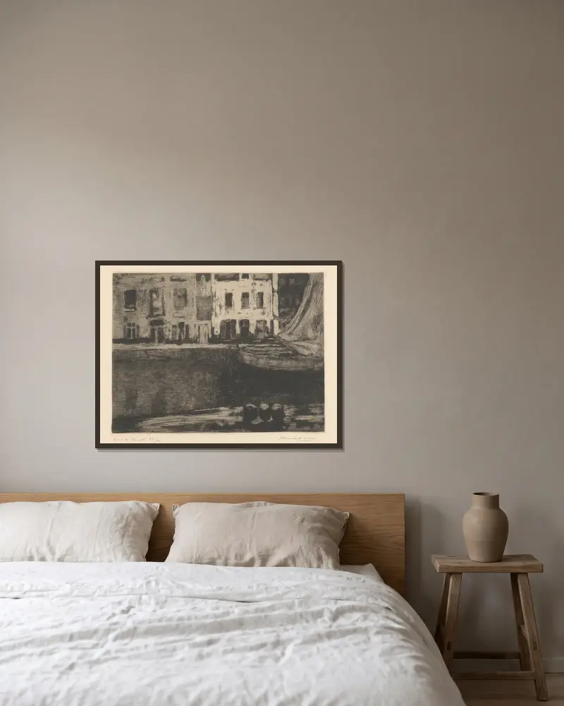Kanalbank von Armand Apol gerahmt an einer Wand