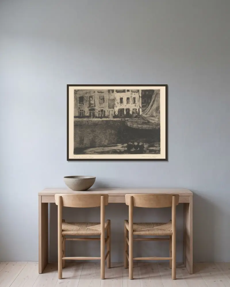 Kanalbank von Armand Apol gerahmt an einer Wand