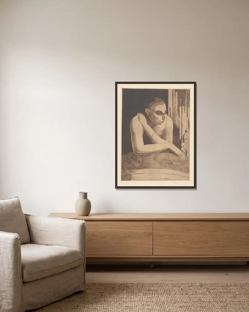 Die Loge von Armand Apol gerahmt an einer Wand