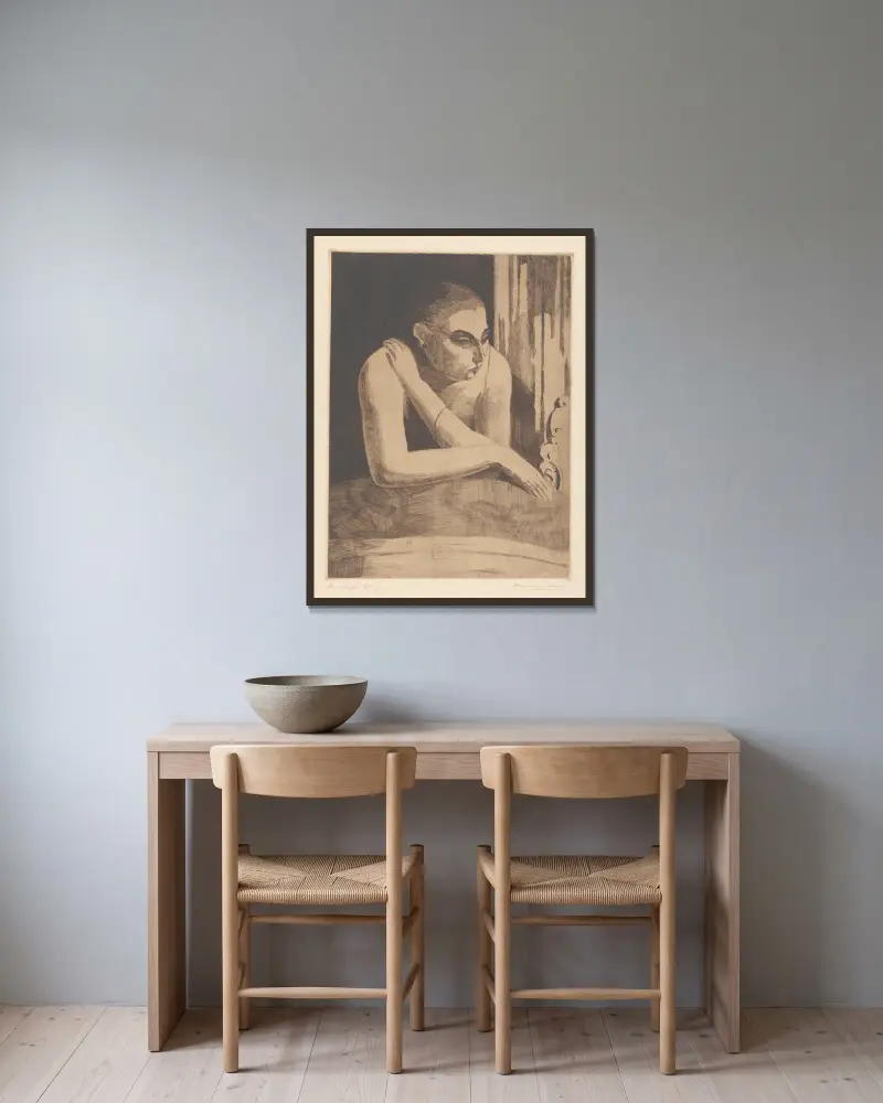 Die Loge von Armand Apol gerahmt an einer Wand